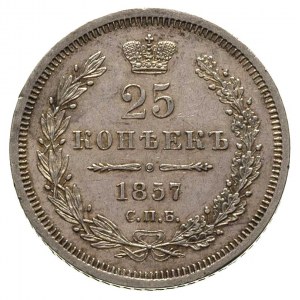 25 kopiejek 1857, Petersburg, Bitkin 55, lustro mennicz...