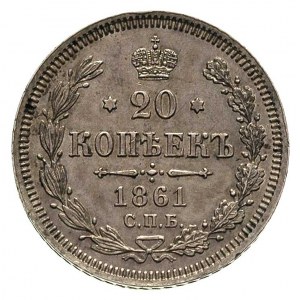 20 kopiejek 1861, Petersburg, litery î-Å, Bitkin 173, p...