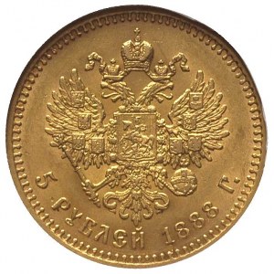 5 rubli 1888, Petersburg, odmiana z długą brodą cara, B...