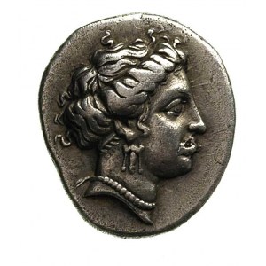 Eubea - Chalkis, 340-294 pne, drachma, Aw: Głowa Hery w...