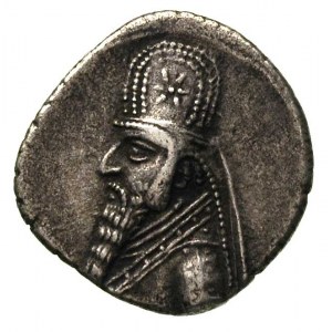 Mitradates II 123-88 pne, drachma, Aw: Popiersie króla ...