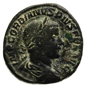 Gordian III 238-244, sestercja, Rzym, Aw: Popiersie w p...