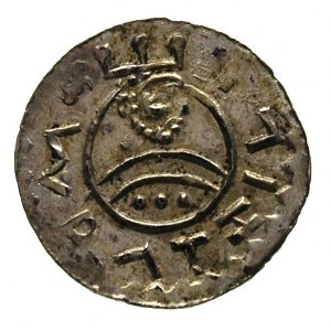 Wratysław II 1054-1061, denar, Aw: Nad podwójnym łukiem...