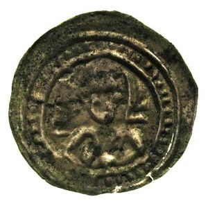 Mieszko III 1173-1203, brakteat hebrajski, Postać z pal...