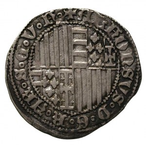 Neapol - Alfons I 1442-1458, carlino d’argento, Aw: Tar...