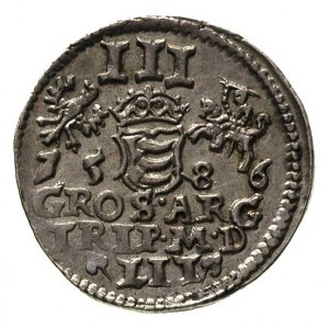 trojak 1586, Wilno, odmiana bez herbu Lis, Ivanauskas 7...