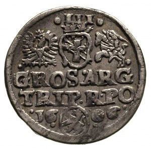 trojak 1606, Kraków, na awersie pomiędzy D i G dwie kro...