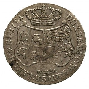 3 talara (1/2 guldena) 1751, Drezno, Merseb. 1757