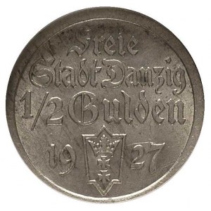 1/2 guldena 1927, Berlin, Parchimowicz 59 b, ładnie zac...