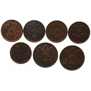 zestaw monet 1 fenig 1923 (I), 1926 (II-), 1929 (II), 1...