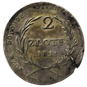 2 złote 1813, Zamość, Plage 125, pęknięty krążek, połys...