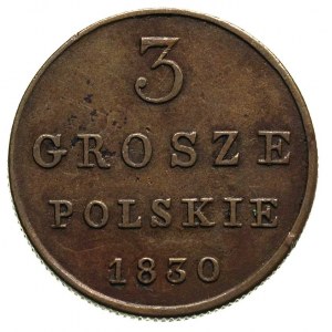 3 grosze 1830, Warszawa, odmiana z literami F - H, Plag...