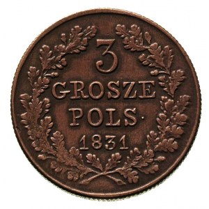 3 grosze 1831, Warszawa, Plage 282, drobna wada mennicz...