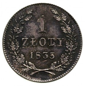 1 złoty 1835, Wiedeń, Plage 294, ciemna patyna, pięknie...