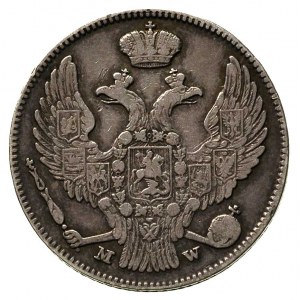 30 kopiejek = 2 złote 1837, Warszawa, ogon Orła nieco k...