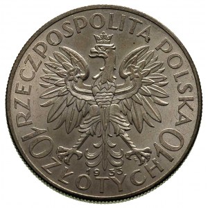10 złotych 1933, Warszawa, Głowa Kobiety, Parchimowicz ...