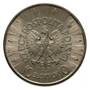 10 zlotych 1936, Warszawa, Józef Piłsudski, Parchimowic...