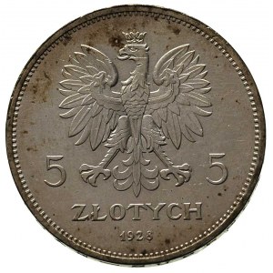5 złotych 1928, Bruksela, Nike, Parchimowicz 114 b, min...
