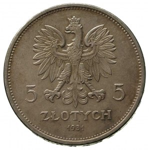 5 złotych 1931, Warszawa, Nike, Parchimowicz 114 d, ład...