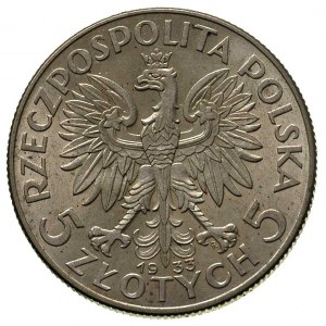 5 złotych 1933, Warszawa, Głowa Kobiety, Parchimowicz 1...