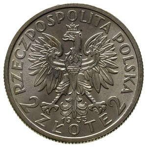 2 złote 1933, Warszawa, Głowa Kobiety, Parchimowicz 110...