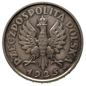 5 złotych 1925, Konstytucja, odmiana 100 perełek, Parch...