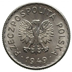 1 złoty 1949, Warszawa, aluminium, Parchimowicz 212 b, ...