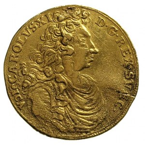 Karol XI 1660-1697, dwudukat 1697, Szczecin, Aw: Popier...