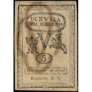 5 groszy 13.08.1794, Miłczak A8, Lucow 38 (R1)