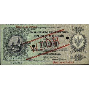 10.000.000 marek polskich 20.11.1923, seria B 123456, B...