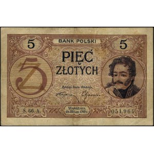 5 złotych 28.02.1919, S.66.A 051964, Miłczak 49b, Lucow...