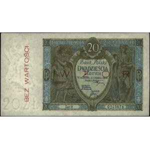 20 złotych 1.03.1926, seria V 0245678, WZÓR, Miłczak 63...