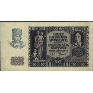 20 złotych 1.03.1940, seria C 0000000, Miłczak 95a