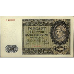 500 złotych 1.03.1940, seria B, Miłczak 98a