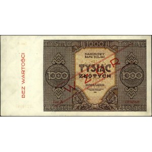 1000 złotych 1945, seria A 1234567, WZÓR, Miłczak 120a,...