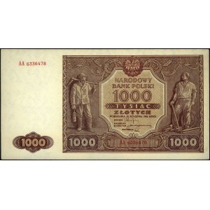 1000 złotych 15.01.1946, seria AA, Miłczak 122h