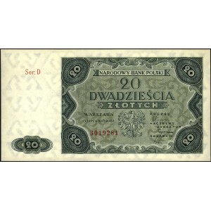 20 złotych 15.07.1947, seria D, Miłczak 130