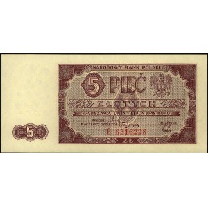 5 złotych 1.07.1948, seria E, Miłczak 135a, rzadkie