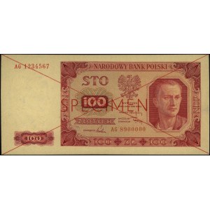 100 złotych 1.07.1948, seria AG 1234567 AG 8900000, SPE...