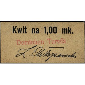 Dominium Turwia - zestaw kwitów na 50 fenigów i 1 markę...