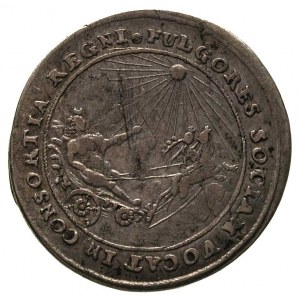 medalik koronacyjny Marii Kazimiery 1676 r., Aw: Popier...