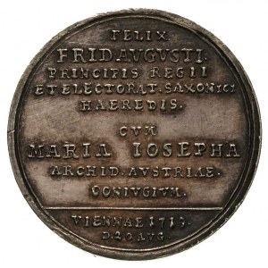 medal zaślubinowy królewicza Fryderyka Augusta z Marią ...
