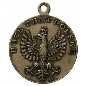 medalik okrągły z uszkiem dwustronnie sygnowany J.M. (J...