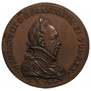 Henryk III Walezy 1577, Aw: Popiersie króla w zbroi i p...