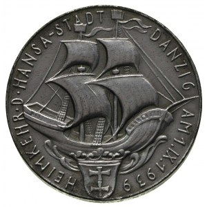 medal- powrót Gdańska do Rzeszy 1.09.1939, Aw: Pesonifi...