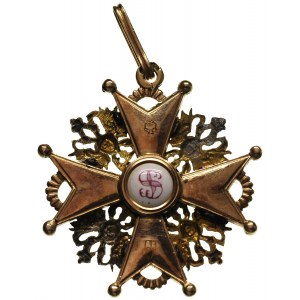 Order Świętego Stanisława, krzyż III klasy, złoto 40x41...