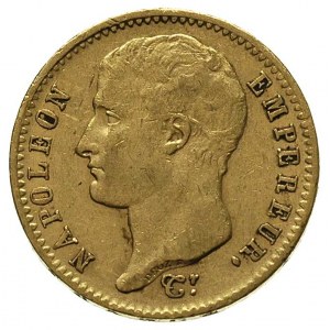 20 franków 1807 A, Paryż, Gadoury 1023, Fr. 487a, złoto...
