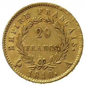 20 franków 1810 A, Paryż, Gadoury 1025, Fr. 511, złoto ...