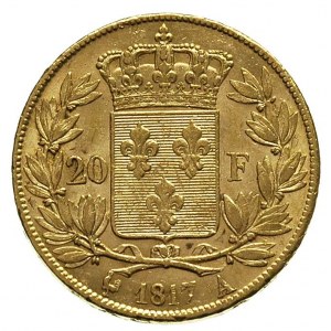 20 franków 1817 A, Paryż, Gadoury 1028, Fr. 538, złoto ...