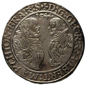 Jerzy i Albrecht 1527-1545, talar 1544, Aw: Dwa popiers...